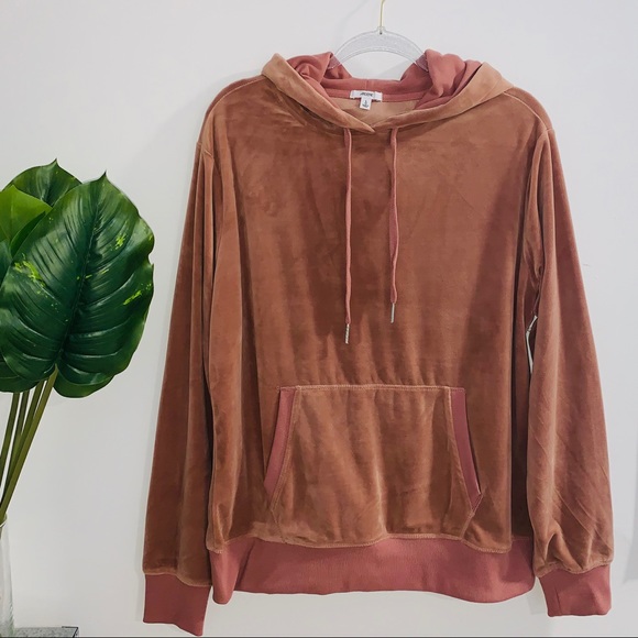 Ardene Sweaters - Ardene Pink Velvet Velour Hoodie Large